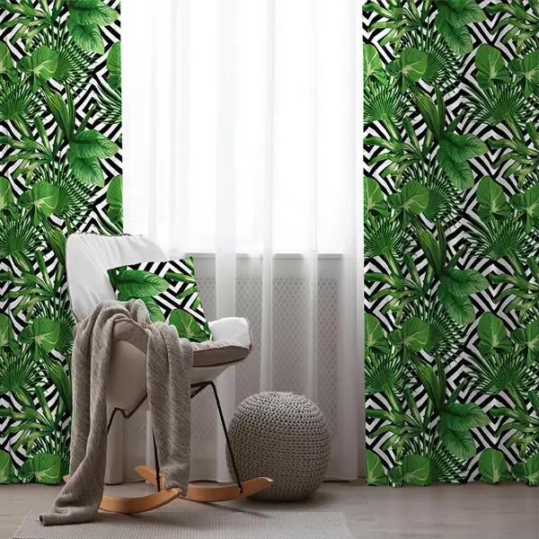 Tropikal Fon Perde Evim K-22 Kumaşı Kalındır Duck Bezi Değildir