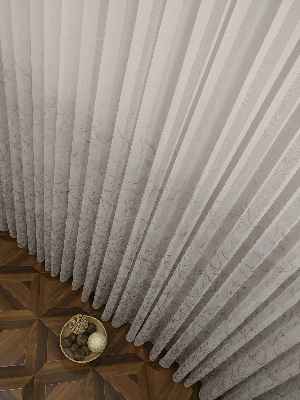 Modern Desenli Baskılı Tül Perde Şantuk Keten 2025 Vizyon Serisi- Kahve Açık-ekru-sütlü Kahve - Kurşunlu Tül