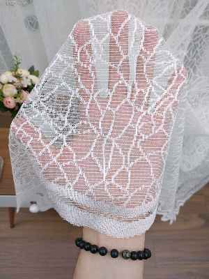 Ekru Desenli Fransız Danteli Tül Perde (geniş En 280cm)- Ekru