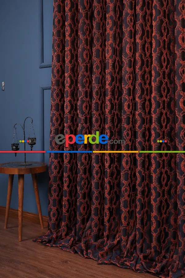 Yatak Odası Fon Perde - S Pile Dökümlü Jakar Dokuma Fon Perde