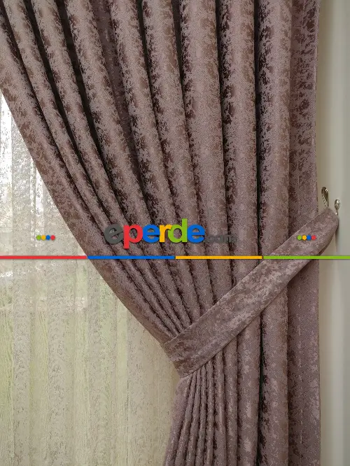 Gül Kurusu Duz Jakar Fon Perde (150)- Gül Kurusu