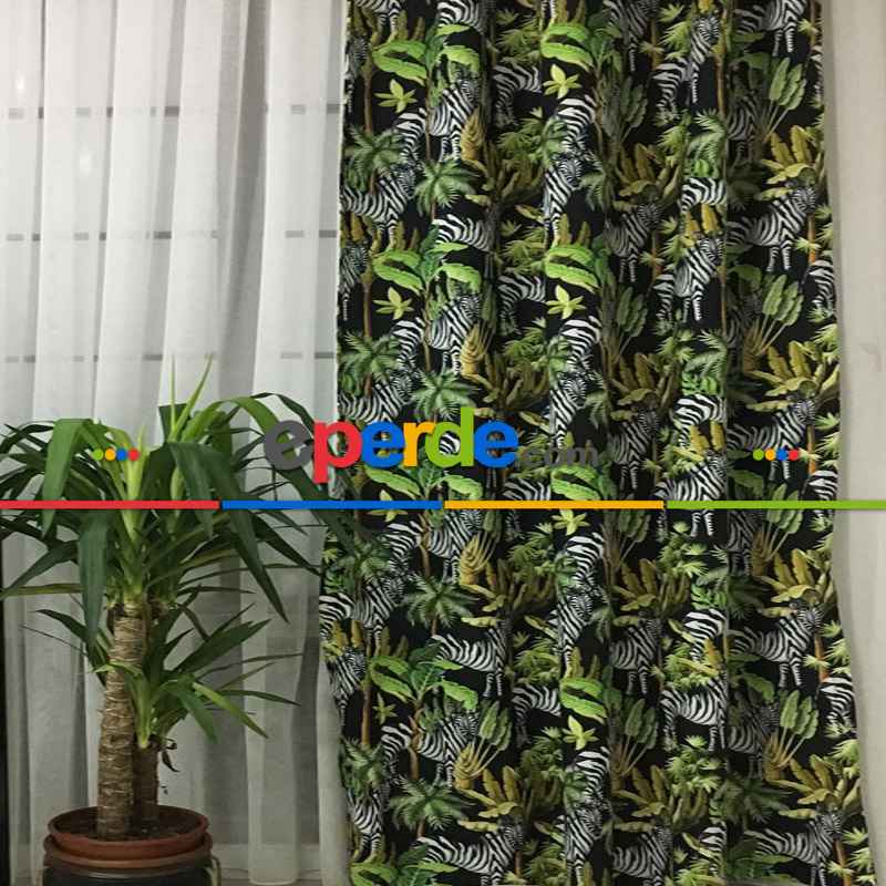 Zebra Desenli Fon Perde Evm740 Kumaşı Kalındır Duck Bezi Değildir- Siyah-Yeşil-Kahverengi-Beyaz-Krem