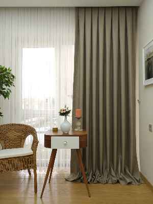 Blackout Fon Perde Hasır Dokulu - Işık Geçirmez ( Sitede Benzeri Yoktur. )- Kahverengi