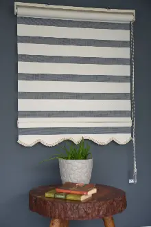 Halim Perdesan Bz-251 Beyaz Renk Etekli Veya Eteksiz Zebra Stor Perde