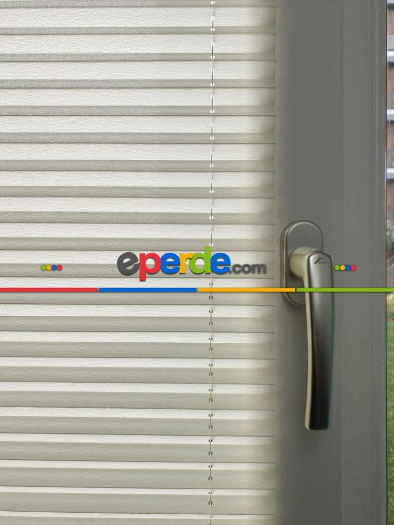 Plise Perde Krem Renk