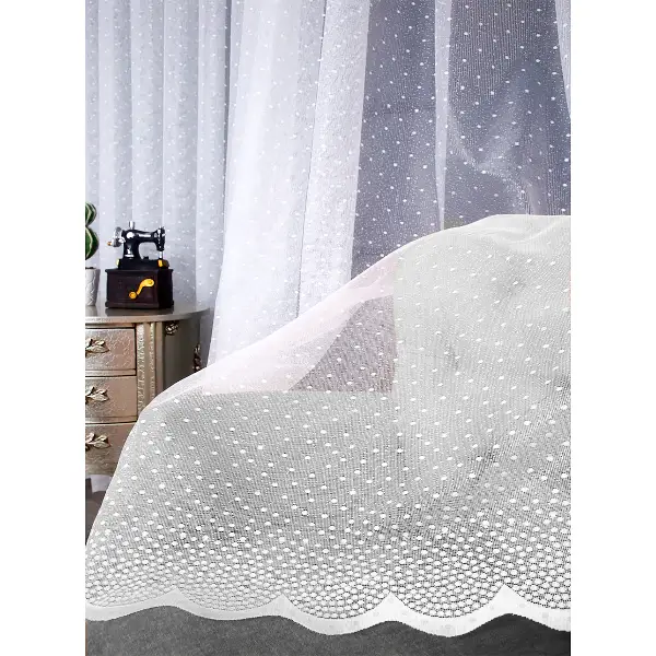 Tül Perde - Desenli Tül - Puanlı Desen Örme Tül