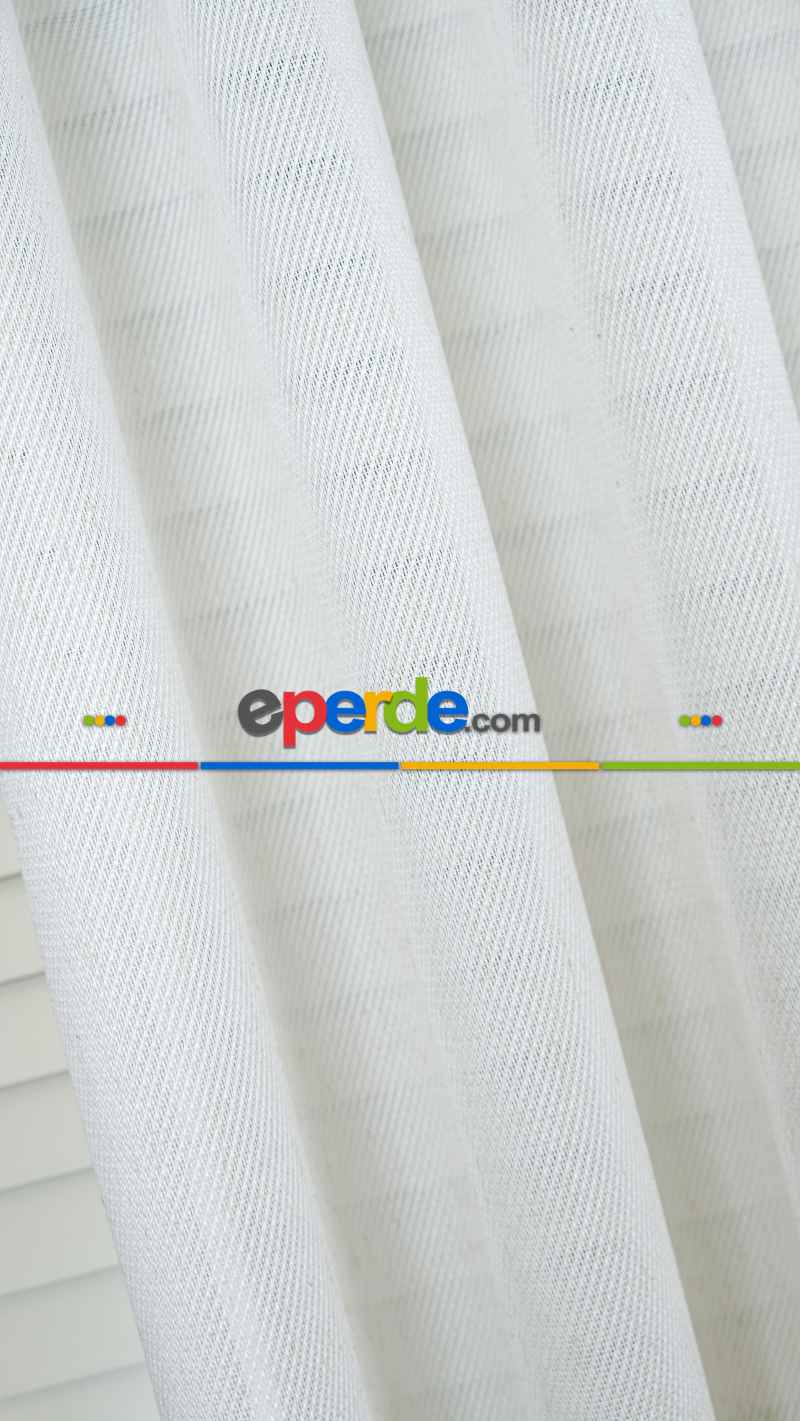 Ekru Sütlü Kahve Kırçıllı Tül Perde, Ağır Gramajlı Premium Seri, Kurşunlu Etek