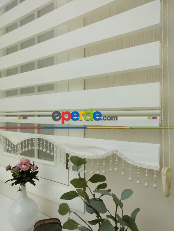 Yatak Odası - Zebra Perde - Düz Zebra Perde- Ekru