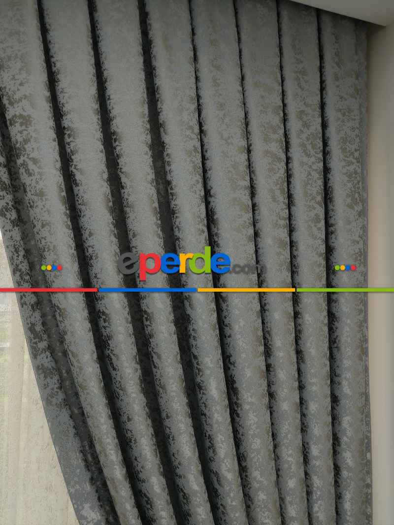 Gri Duz Jakar Fon Perde (150)- Gri-füme-antrasit