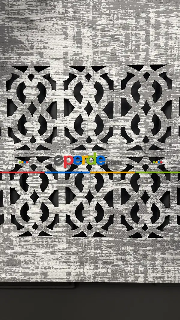 Salon Premium Kalite Lazerkesim Desenli Stor Perde-2023