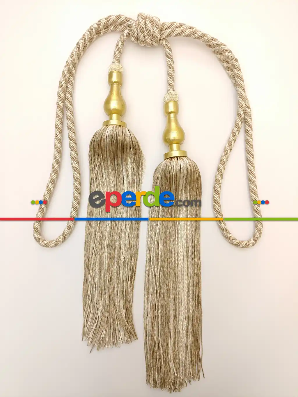 Krem Bej Braçol Perde Bağı- Krem-bej
