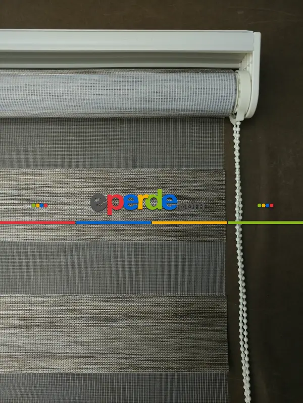 Oturma Odası - Zebra Perde Bambu Düz Zebra Perde, Vizon Rengi