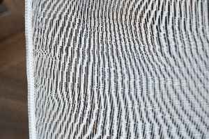 İnce Çizgili Hafif Keten Tül- Ekru - Kurşunlu Tül