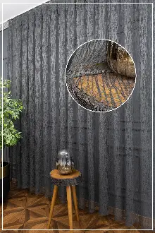 Yeni Tasarım Moda Cam Kırığı Örme Tül Perde Gri - Füme - Antrasit
