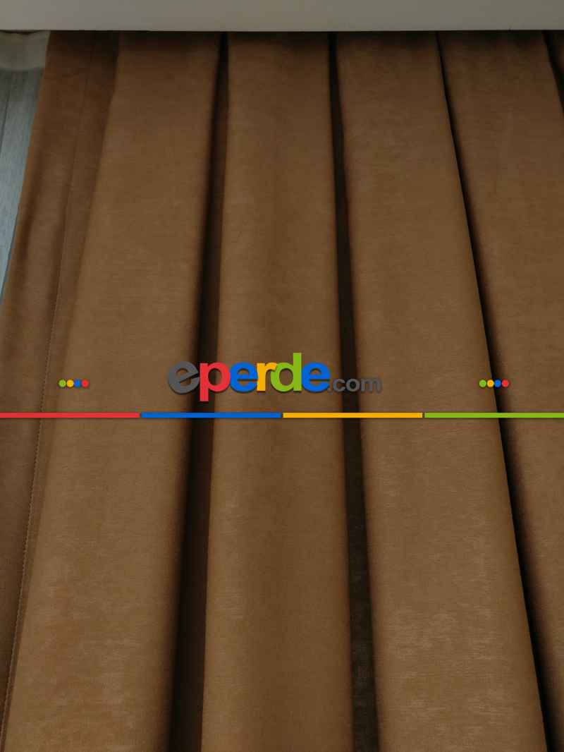 Soft Kakao Rengi Fon Perde Geniş En (285)- Kakao