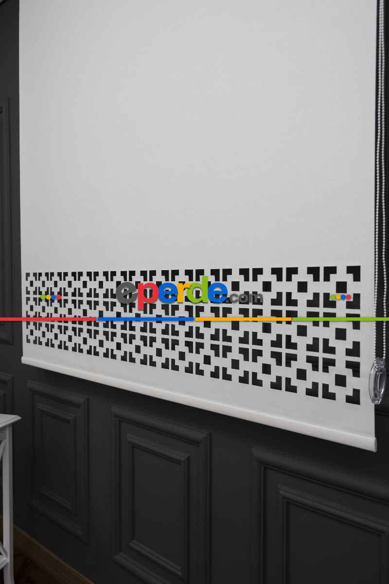 Ekru Renk Lazer Kesim Mat Stor Perde (ister Düz - İster Lazer Kesimli Satın Alın)