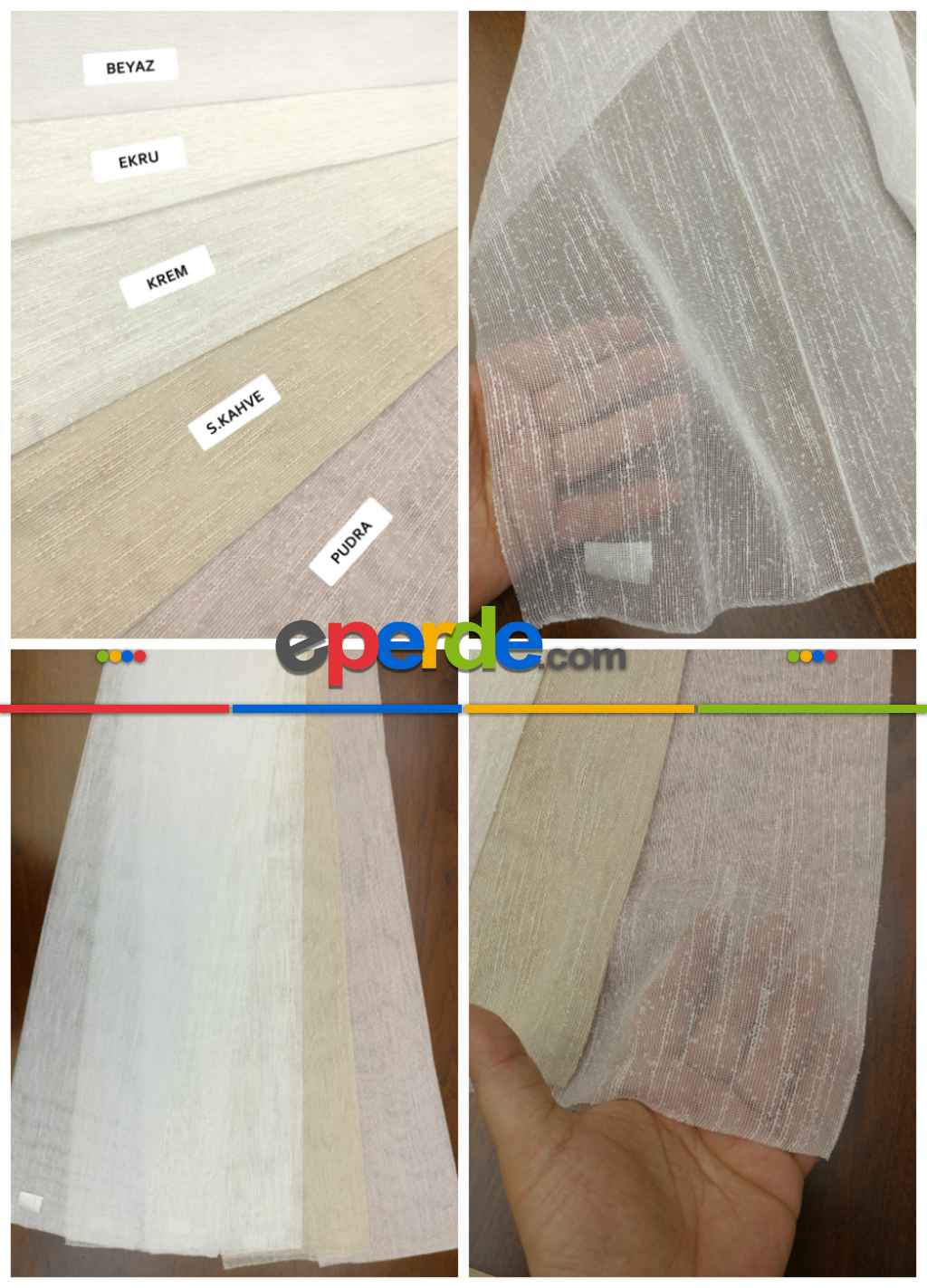 Şantuk Tül Perde - Beyaz - Ekru - Krem - S. Kahve - Pudra- Beyaz-Krem-Pembe Pudra Pembe-Ekru-Sütlü Kahve