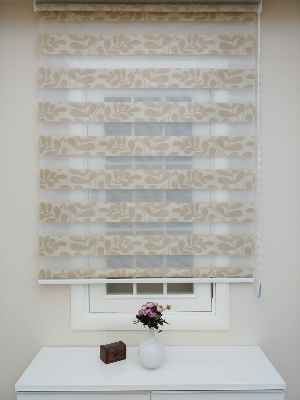 Jakarlı Zebra Perde- Kahverengi