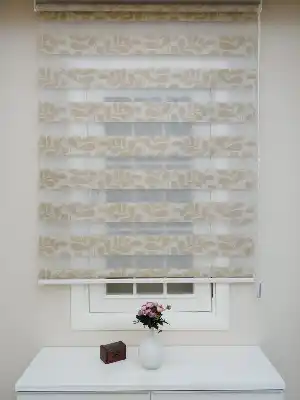 Jakarlı Zebra Perde- Kahverengi