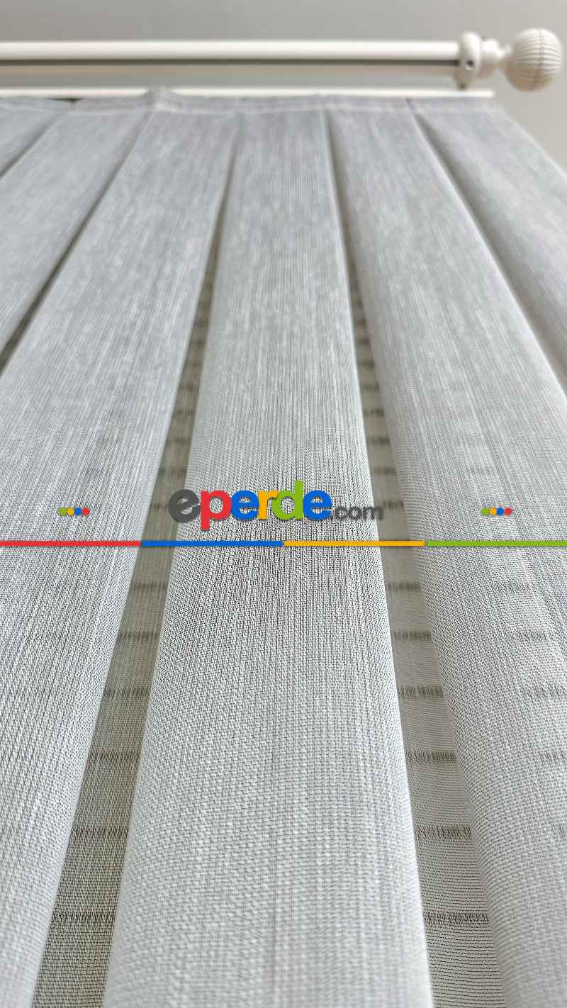 Açık Gri Keten Düz Tül Perde - Ağır Gramajlı Premium