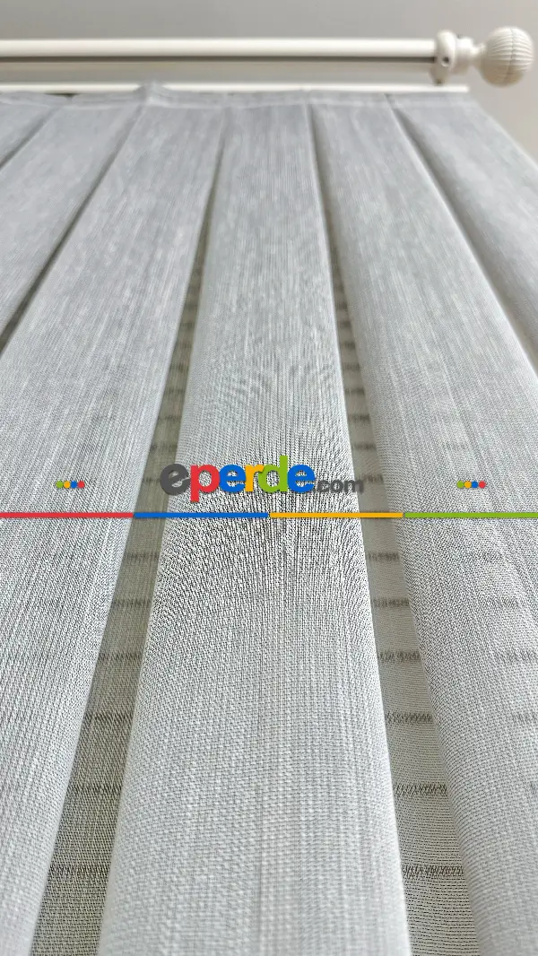 Oturma Odası - Açık Gri Keten Düz Tül Perde - Ağır Gramajlı Premium