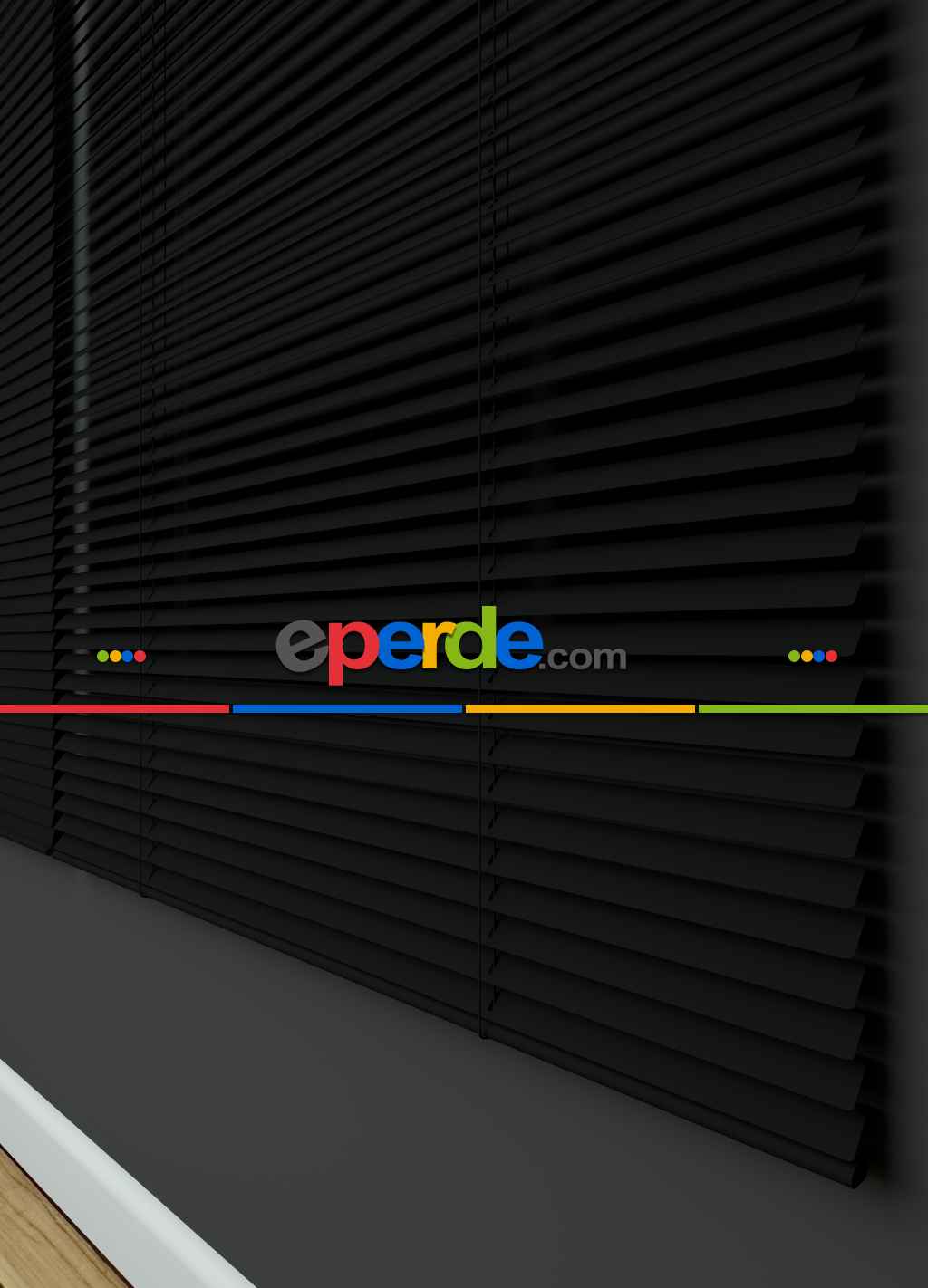 Siyah - Alüminyum Jaluzi Perde - Kalınlığında