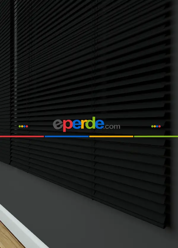 Siyah - Alüminyum Jaluzi Perde - Kalınlığında