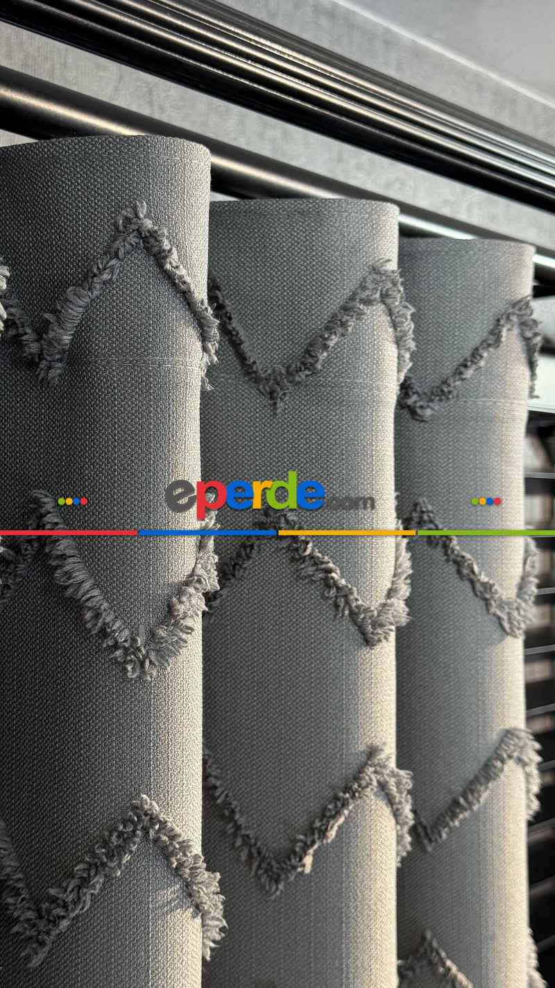 Gri Jakar Dokuma Fon Perde