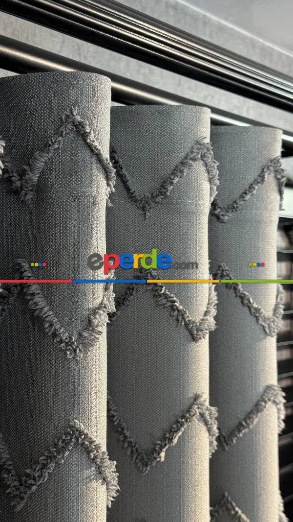 Gri Jakar Dokuma Fon Perde