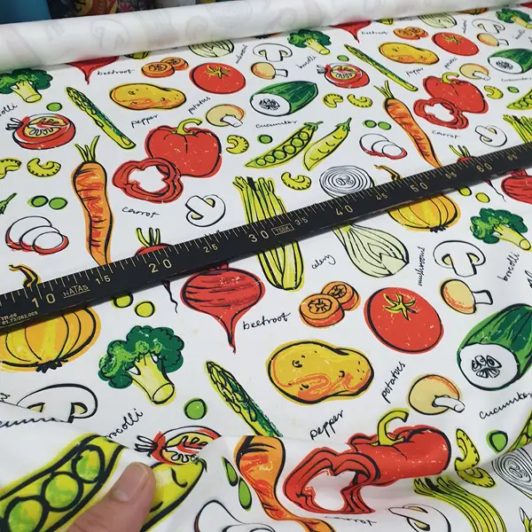 Sebze Desenli Fon Perde K735 Kumaşı Kalındır Duck Bezi Değildir- Yeşil-Kırmızı-Sarı-Beyaz-Turuncu