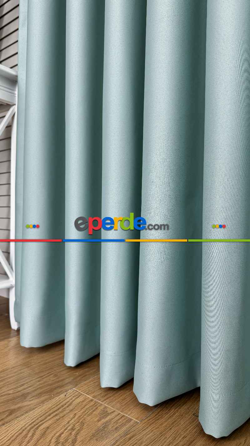 Buz Mavi Blackout - Karartma Fon Perde, Premium Kalite Serisidir, %90 Oranında Işığı Keser