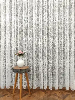 Fransız Dantel Tül Perde- Ekru Bt1509