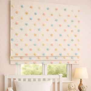 Katlamalı Fon Perde – Ponpon Desenli Mekanizmalı Perde