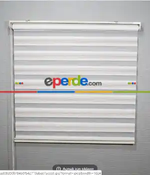 Yatak Odası - Beyaz Açık Kahve Pilise Zebra Perde- Beyaz-kahve Açık- Çok Renkli 2
