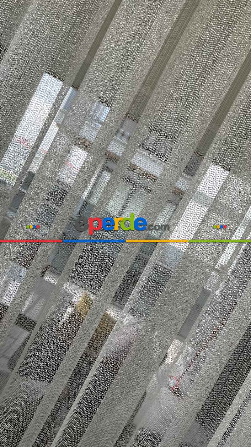 mutfak - Düz Çizgili Tül - İnci Tül - Dönergücü- Ekru