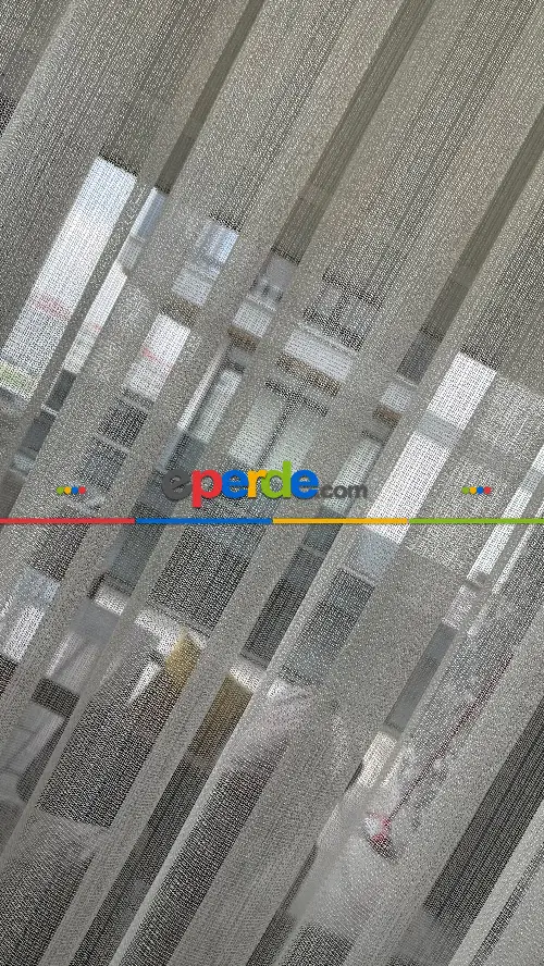 Düz Çizgili Tül - İnci Tül - Dönergücü- Ekru Sugar - Kurşunlu Tül