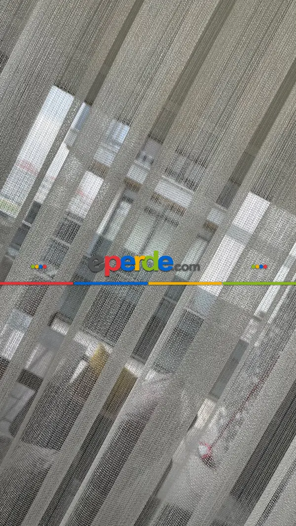 mutfak - Düz Çizgili Tül - İnci Tül - Dönergücü- Ekru