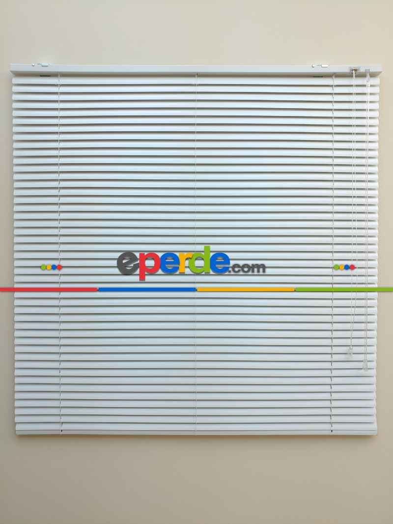 Beyaz - Alüminyum Jaluzi Perde - 25mm Kalınlığında- Beyaz