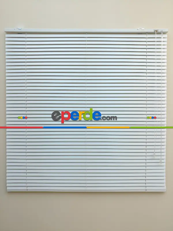 Beyaz - Alüminyum Jaluzi Perde - 25mm Kalınlığında- Beyaz