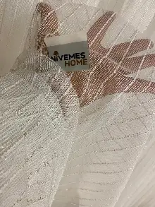 Oturma Odası - Salon Fon Perde - Nivemeshome Greek Gold Fitilli 1/3 Sık Pileli Tül Perde 100cm X 250cm 