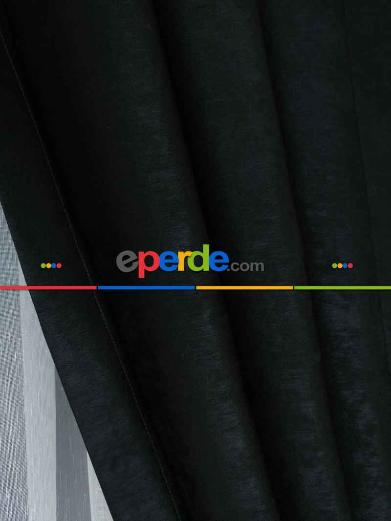 Soft Siyah Fon Perde (180)- Siyah