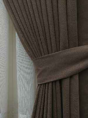 Kahve - Düz Fon Perde ( En 150cm Dökümlü Fon Perde )- Kahve