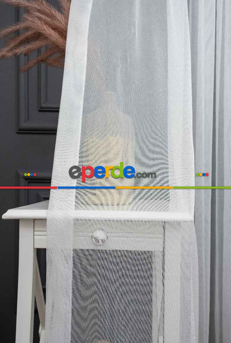 Çelik Tül Ekru Gramajlı Dökümlü - Kurşunlu Tül