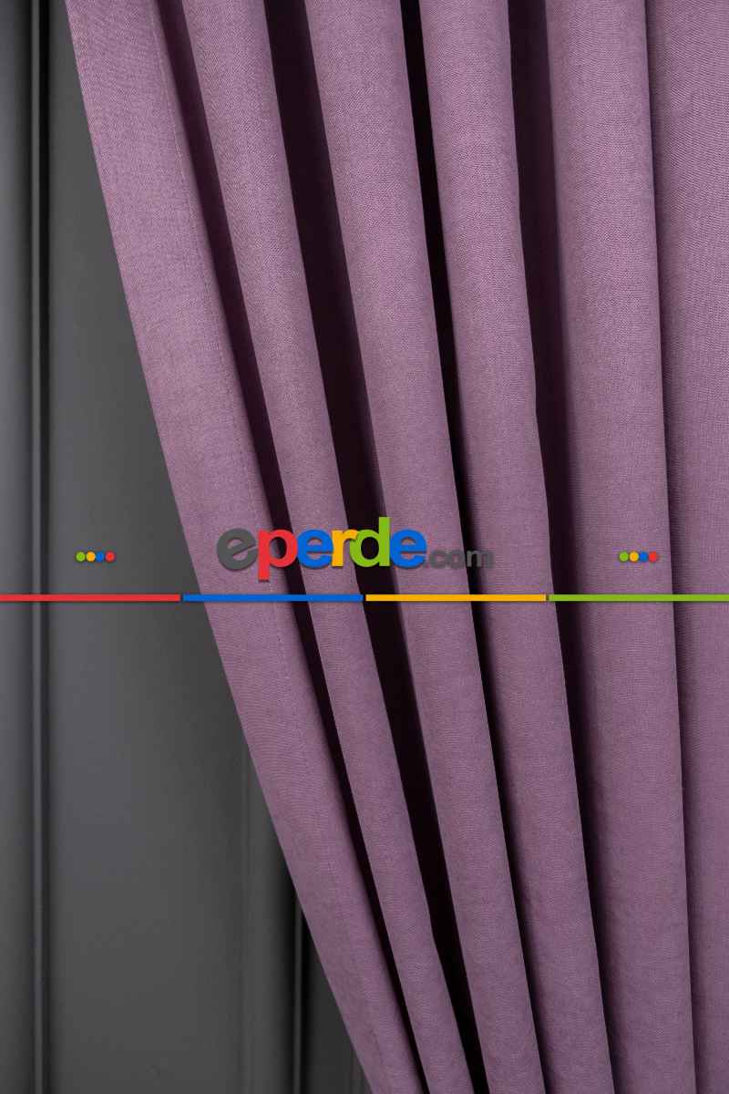 Koyu Lila Düz Fon Perde En Dökümlü Fon Perde