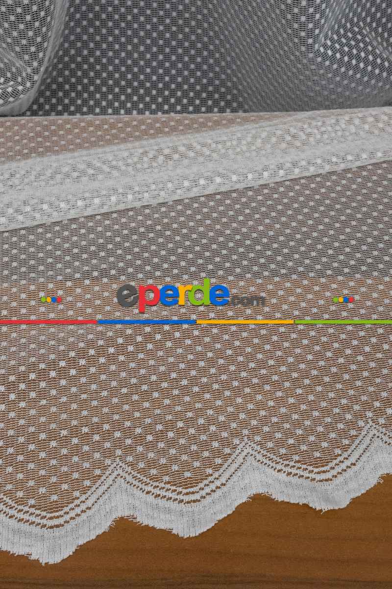 Spor Desenli Fransız Danteli Örme Tül Perde