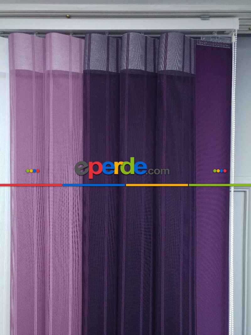 Yatak Odası - Lens Akıllı Dikey Tül Perde 116- Mürdüm-pembe Koyu
