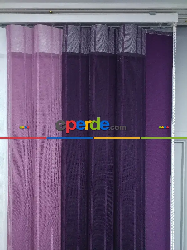 Lens Akıllı Dikey Tül Perde 116- Mürdüm-pembe Koyu