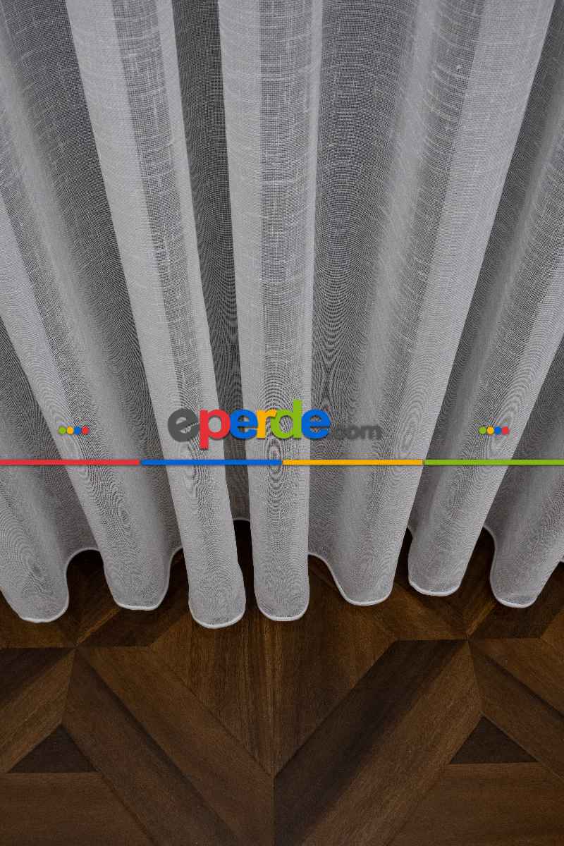 Genç Odası Keten Tül Ütü İstemez Dökümlü Tül - İtinalı Dikiş - Amerikan Pile