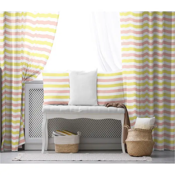 Çocuk Odası - Çocuk Fon Perde Evim1616-10 Kumaşı Kalındır Duck Bezi Değildir- Mavi-beyaz