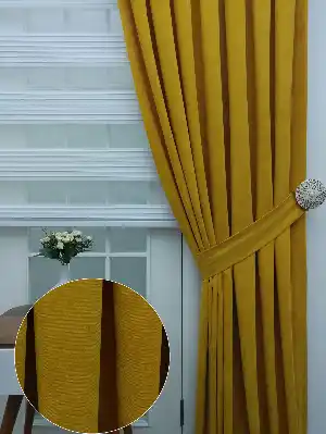 Hardal Sarısı Düz Fon Perde (280 Eninde)- Hardal Sarısı